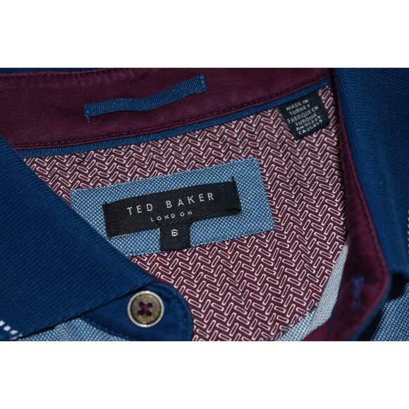 Ted Baker London Golf Polo Shirt Mens Size 6 Large Blue Performance Polyester - Picture 8 of 9